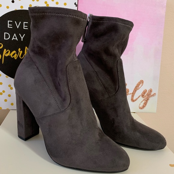 steve madden grey suede booties